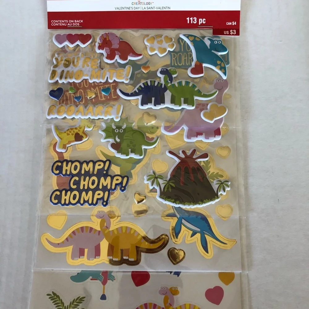 🌵3/$15 Dinosaur Valentine’s crafts card and stickers (see description)